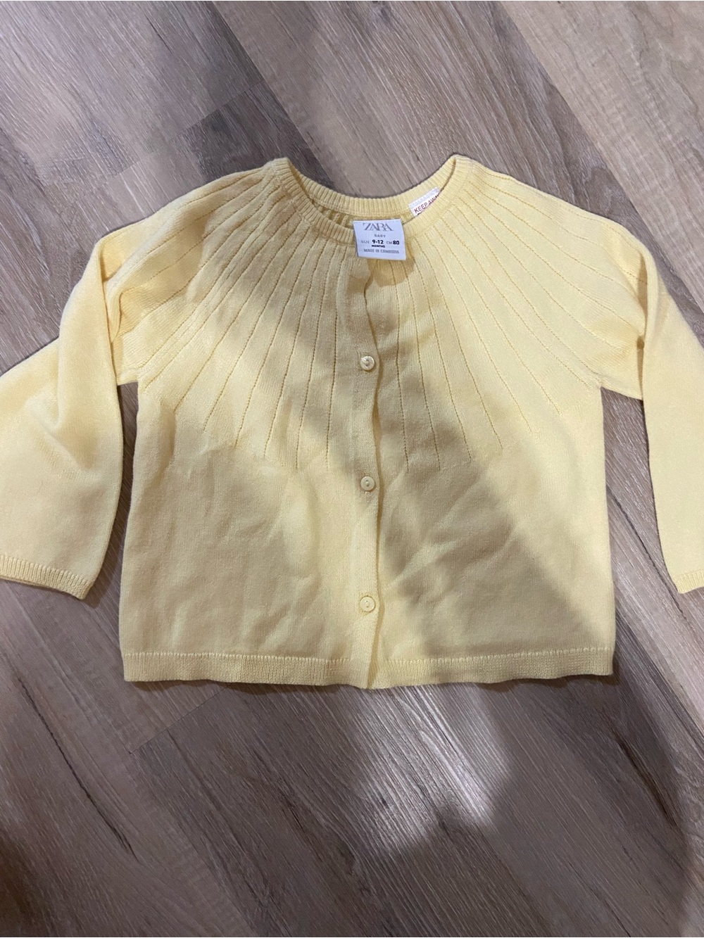 Zara Yellow Knit Button-Front Top